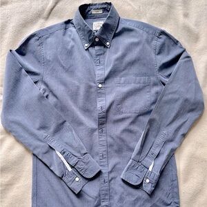 J. Crew cotton button-down collar shirt in medium blue-grey, size S slim